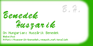 benedek huszarik business card